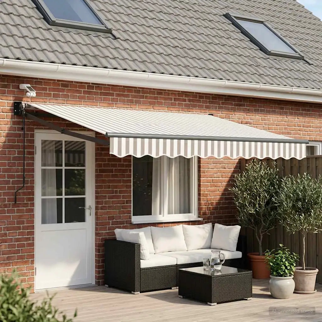 Tettuccio Elettrico Retrattile Grigio chiaro e bianco 3426366