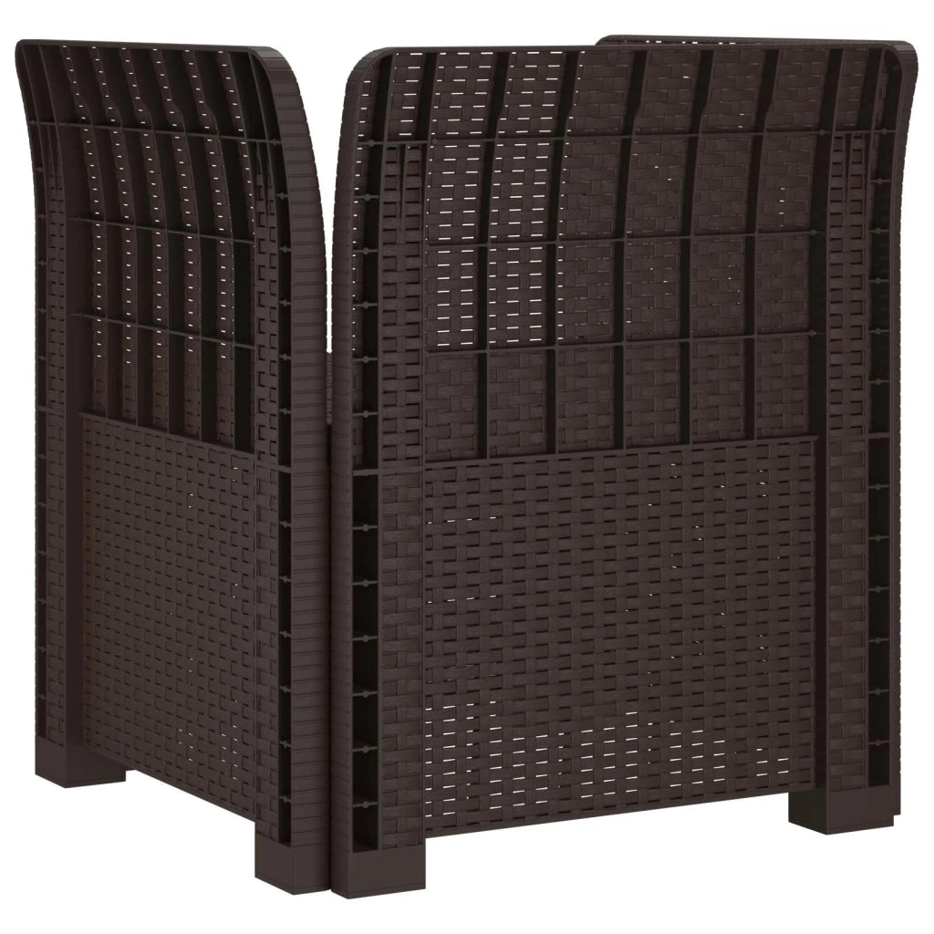 Poltrona a 1 Posto con Cuscino Aspetto Rattan PP Marrone 8011859