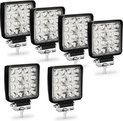Lampada di testa LED 6x 48W con luce di proiettore extra per uso off-road, compatibile con 12V e 24V, protezione IP67, impermeabile all'acqua, luce di arresto posteriore per trattore, auto, escavatrice, SUV, UTV, ATV
