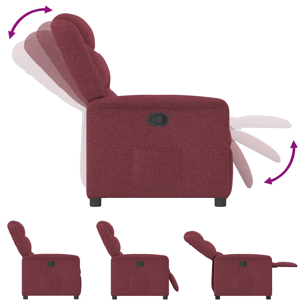 Poltrona Reclinabile in Tessuto Rosso Vino 4015599
