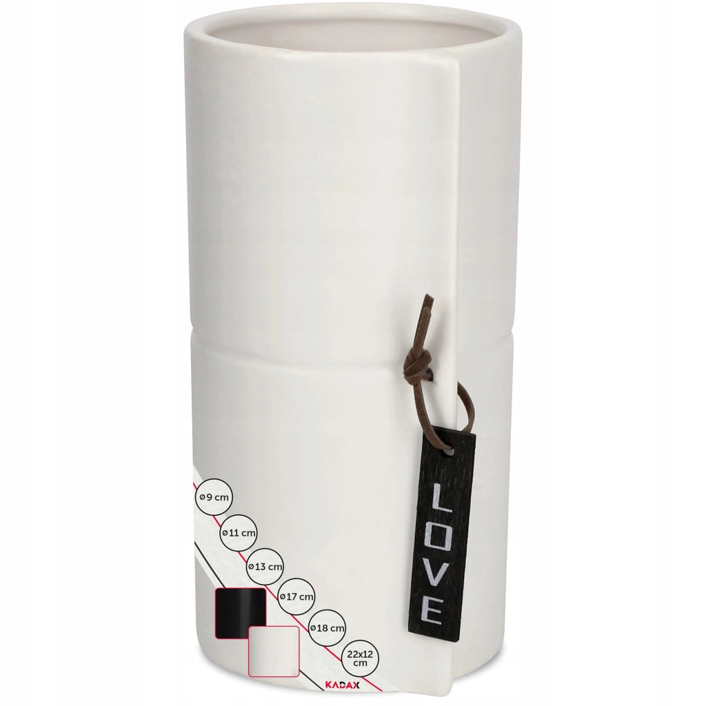 Vaso da fiori in ceramica KADAX, bianco, rotondo, 11 cm