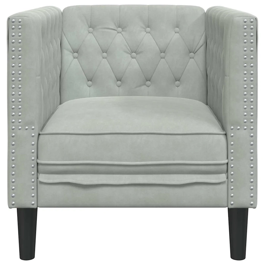 Divano Grigio chiaro 74,5 x 71 x 70,5 cm Velluto 42013016