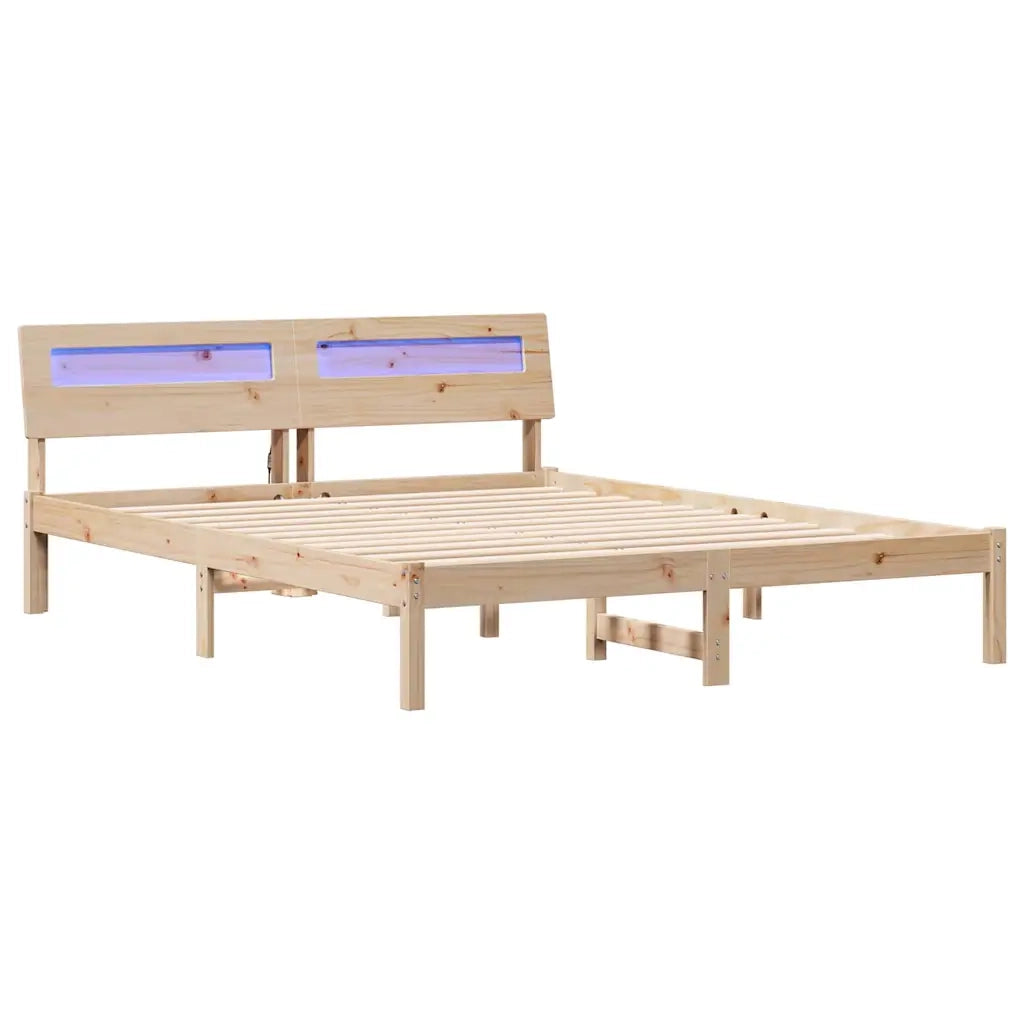 Letto matrimoniale | Letto per adulti | Struttura del letto Marrone 160 x 200 cm Pino massello