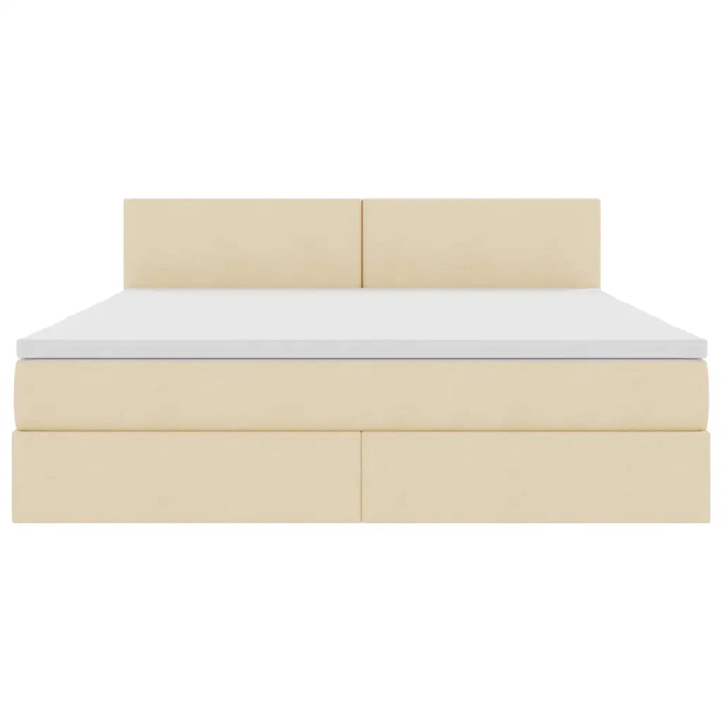 Letto con contenitore e materasso Crema 180 x 200 cm