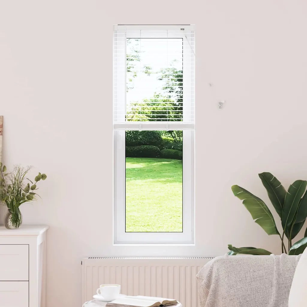 vidaXL Tenda per Finestra con tende Manuale Bianco Alluminio