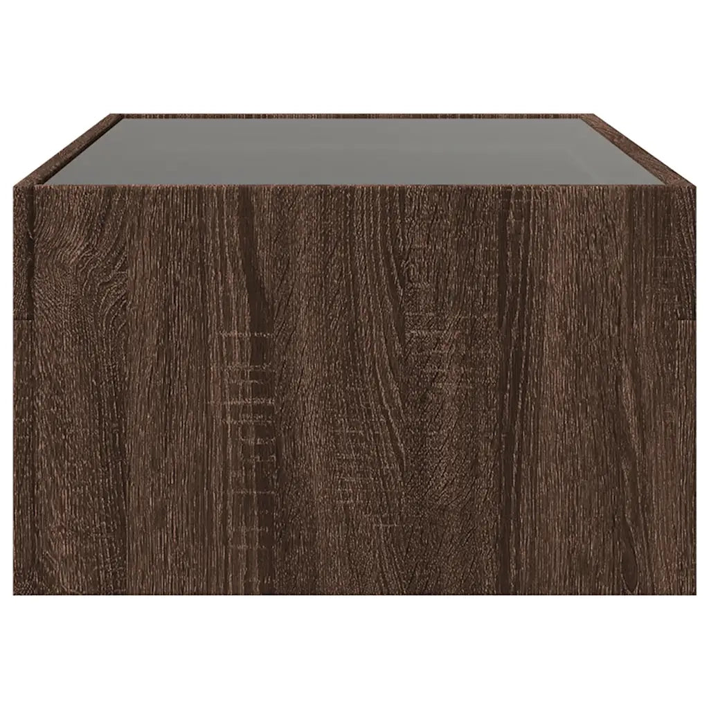 Tavolino da Salotto con LED Infinity Rovere Marrone 90x50x30 cm 847622