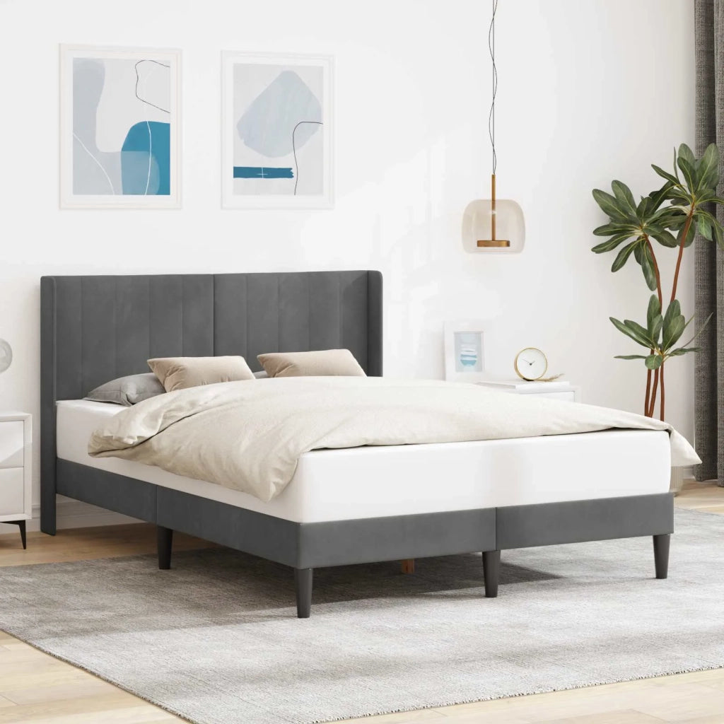 Struttura del letto-Giroletto Grigio Scuro 120 x 190 cm Velluto 706929