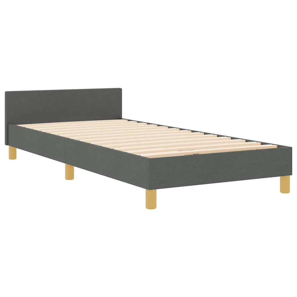 Struttura del letto Grigio scuro 80 x 200 cm Tessuto