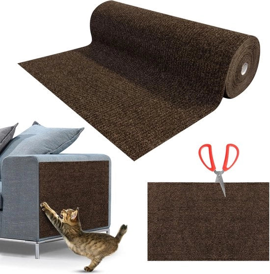 Krabmat per gatto autoadesivo - divano resistente ai graffi, piastra autoadesiva per gatti, DIY 40 * 200cm marrone