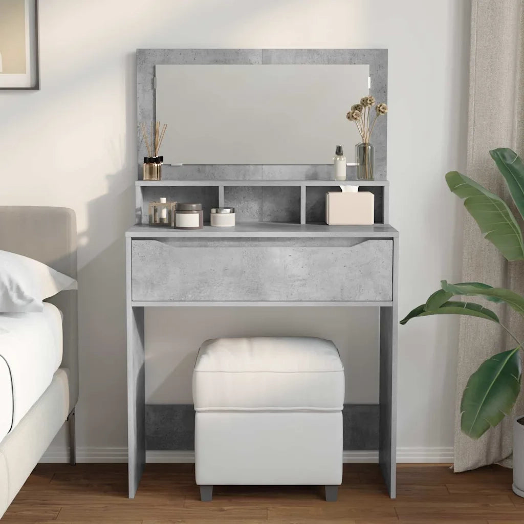 Toeletta | Tavoli da Trucco per Camera da Letto Grigio cemento