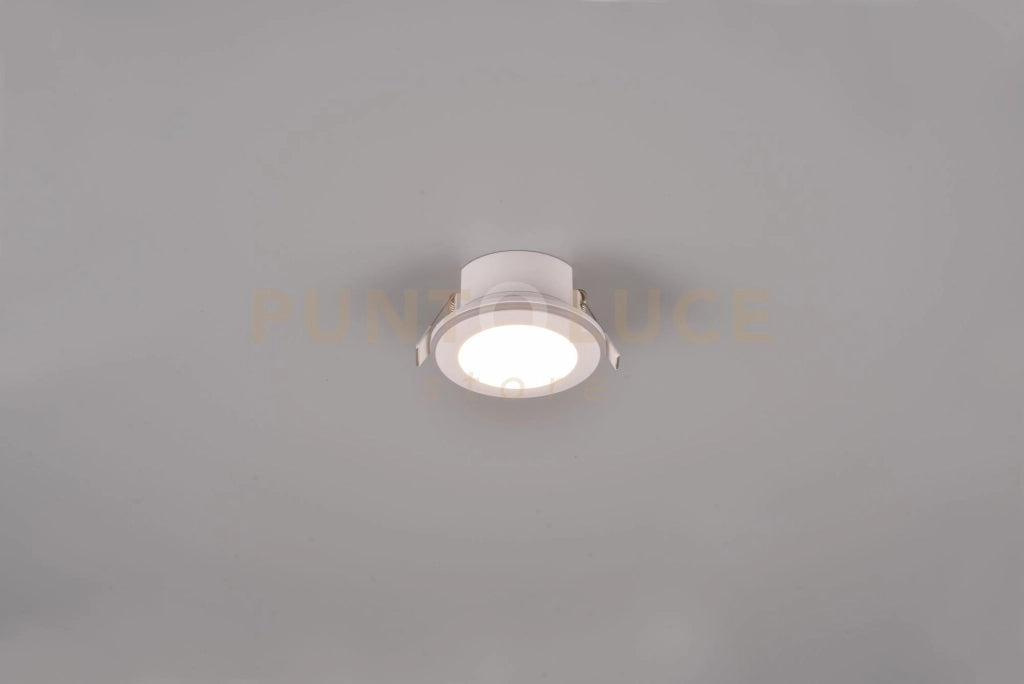 ARGUS FARETTO DA INCASSO LED  1W-4W 350lm, 3000K ROTONDO BORDO BIANCO + FUNZIONE RGB D. 8,2CM DIMMERABILE