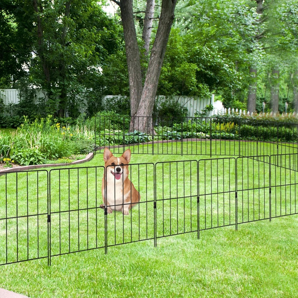 Recinzione da Giardino in Metallo 15/25 Pezzi, 60 cm di Altezza, Set Recinzione per Cani ed Aiuole, Recinto Decorativo Resistente ed Antiruggine, 33 x 60 cm (25 Pezzi)
