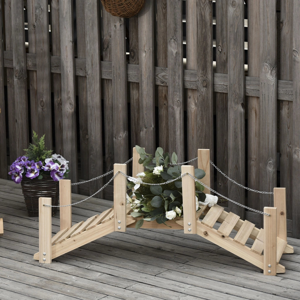 Ponticello da Giardino in Legno per Stagno ¨C Minimal ¨C 100x32x48 cm