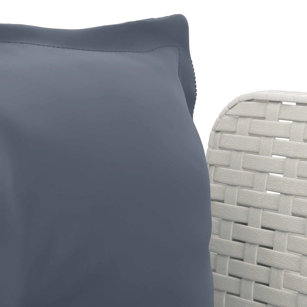Poltrona a 1 Posto con Cuscini Aspetto Rattan PP Bianco 8011879