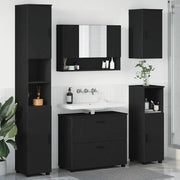 Set di mobili per il bagno con cassetto con porta 5 pcs Nero 3393064