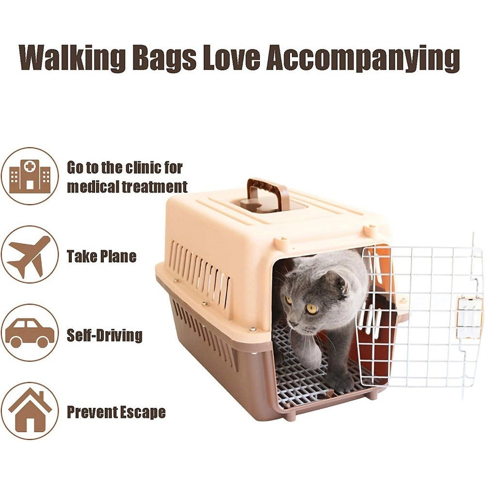 Trade Shop - Trasportino Per Animali Trasporto Gatti Cani Gabbia Viaggio Portatile 66x47x46cm -