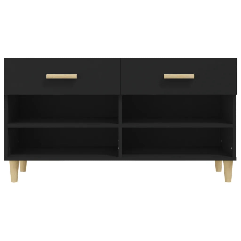 Scarpiera | Mobile per scarpe Nera 102x35x55 cm in Legno Multistrato