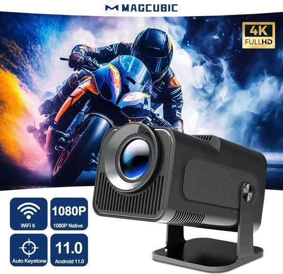 Proiettore Wi-Fi 6 mini modello 2026 - 390 ANSI - 4K - 1080p - Android - Apple - Bt 5.0