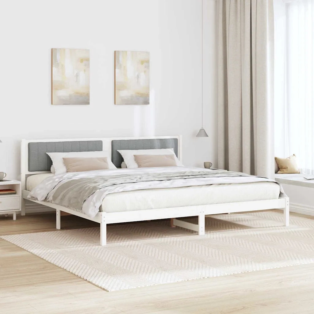 Letto matrimoniale | Letto per adulti | Struttura del letto Grigio chiaro 200 x 200 cm Pino massello