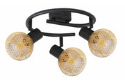 Plafoniera Loretto Reality nera/oro 3 luci E14 metallo