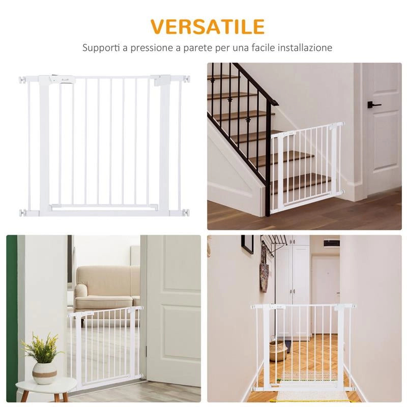 CANCELLETTO DI SICUREZZA PER CANI, FISSAGGIO A PRESSIONE LARGHEZZA REGOLABILE 75-96CM