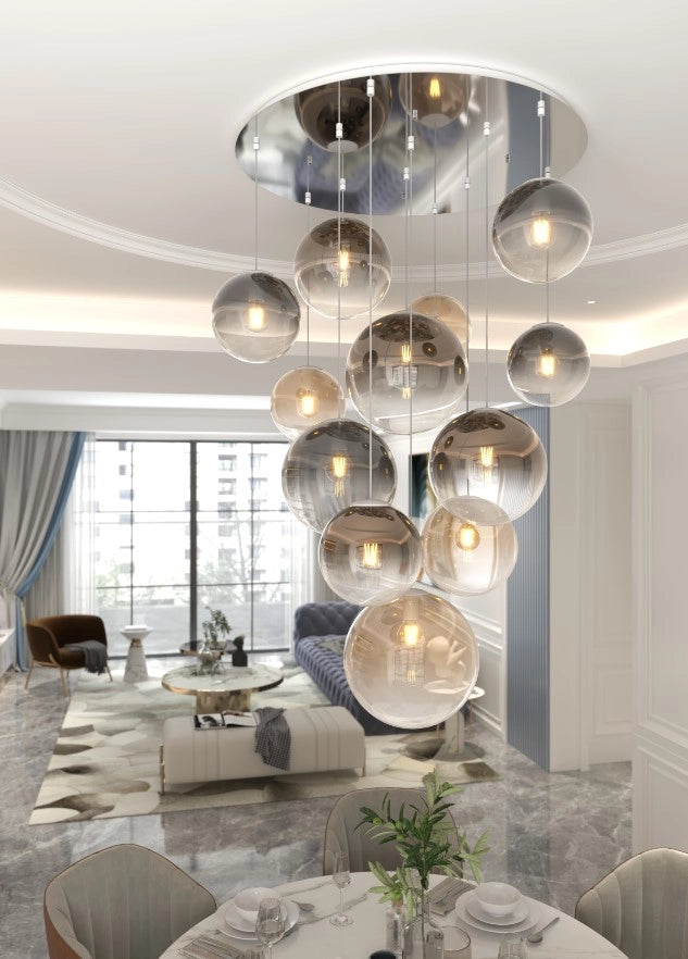SOSPENSIONE 1 LUCE ATTACCO E27 IN VETRO BIG ECLIPSE D25CM BRONZO ROSONE ACQUISTABILE SEPARATAMENTE