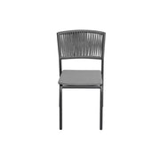 Sedia Modena Set B Alluminio Antracite E Corda Grigia Moia