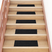 Tappetini per scale autoadesivi 30 pz 60x25 cm neri rettangolari 3365705