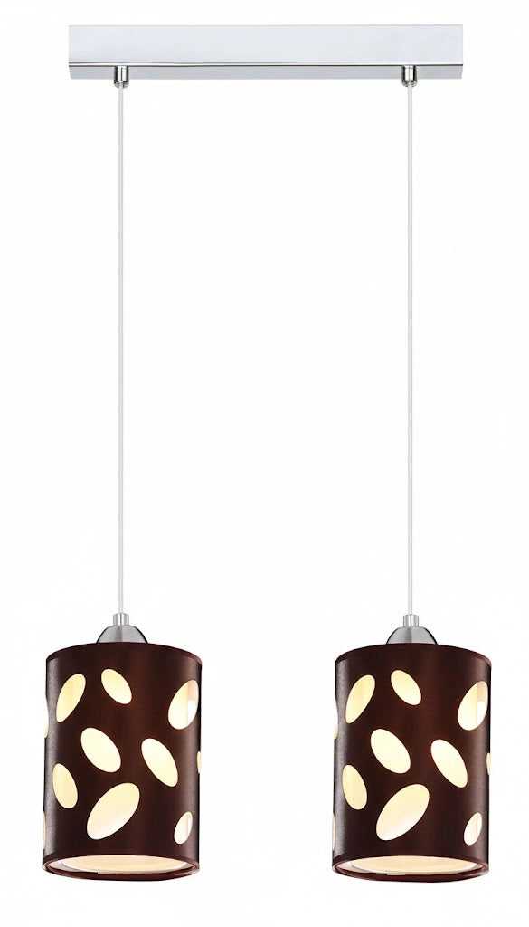 Sospensione Italux Spots traforata metallo cromo-bronzo 2xE14