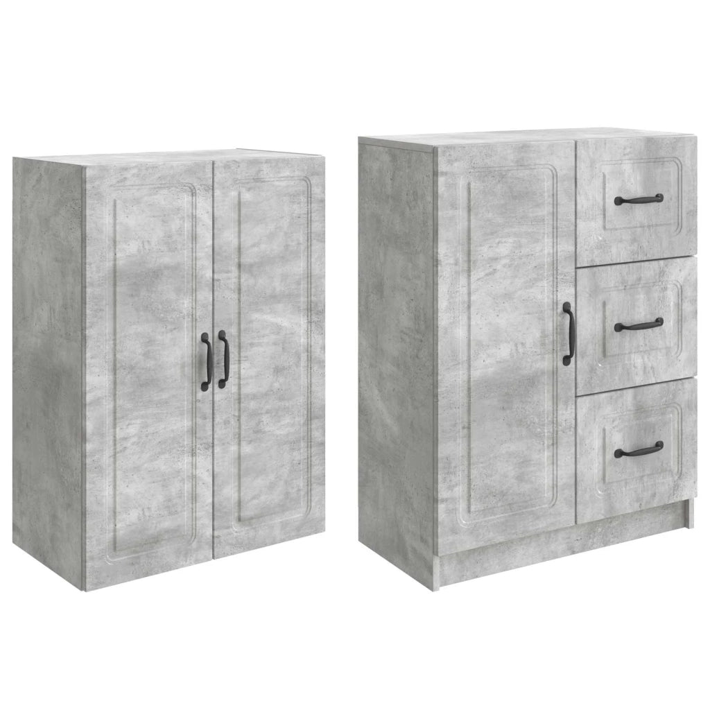 Set di armadi 2 pcs Grigio Cemento Legno ingegnerizzato 3416982