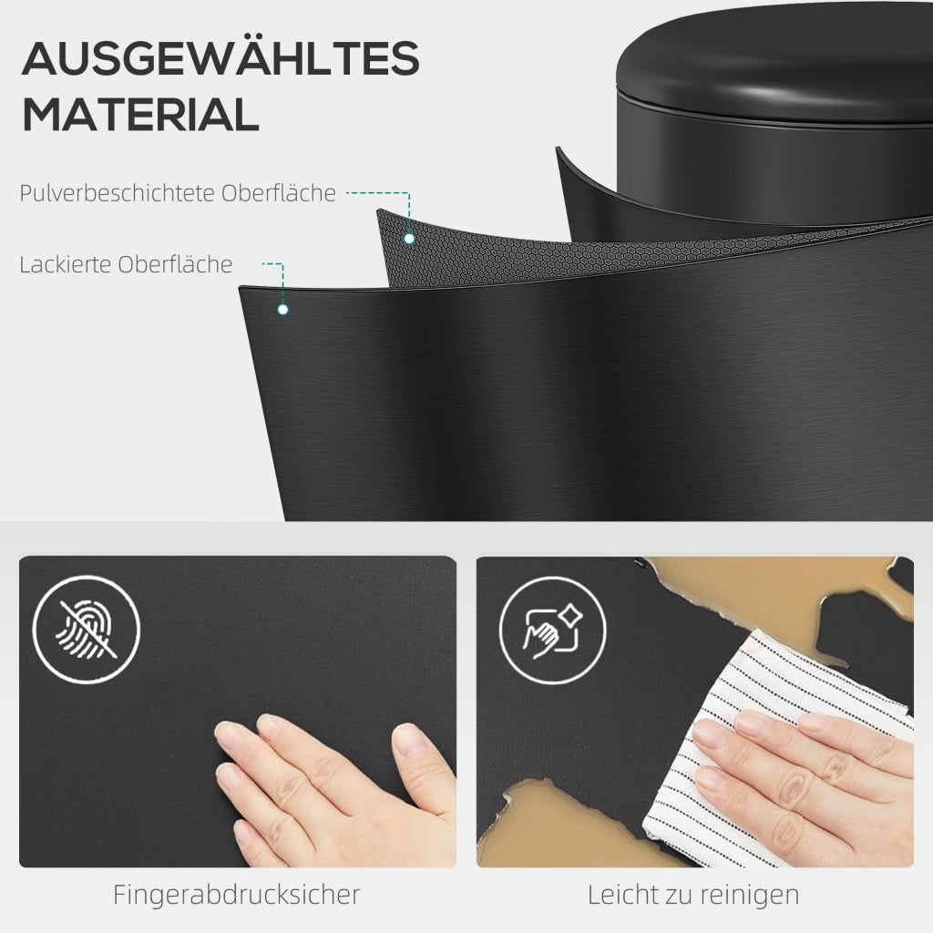 Bidone per i rifiuti 30L con coperchio e pedale ¨C Minimal ¨C 36x30x63,5 cm, nero
