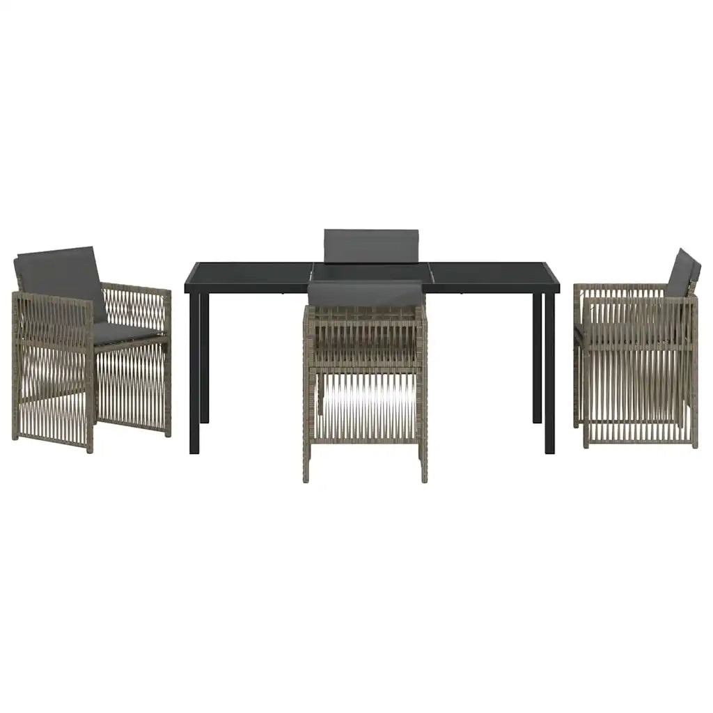 Set da Pranzo per Giardino 5 pcs Grigio