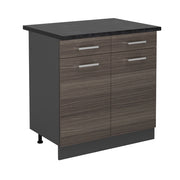 Mobiletto base per cucina R-Line Grigio nobile/Antracite 80 cm, PL Antracite Vicco