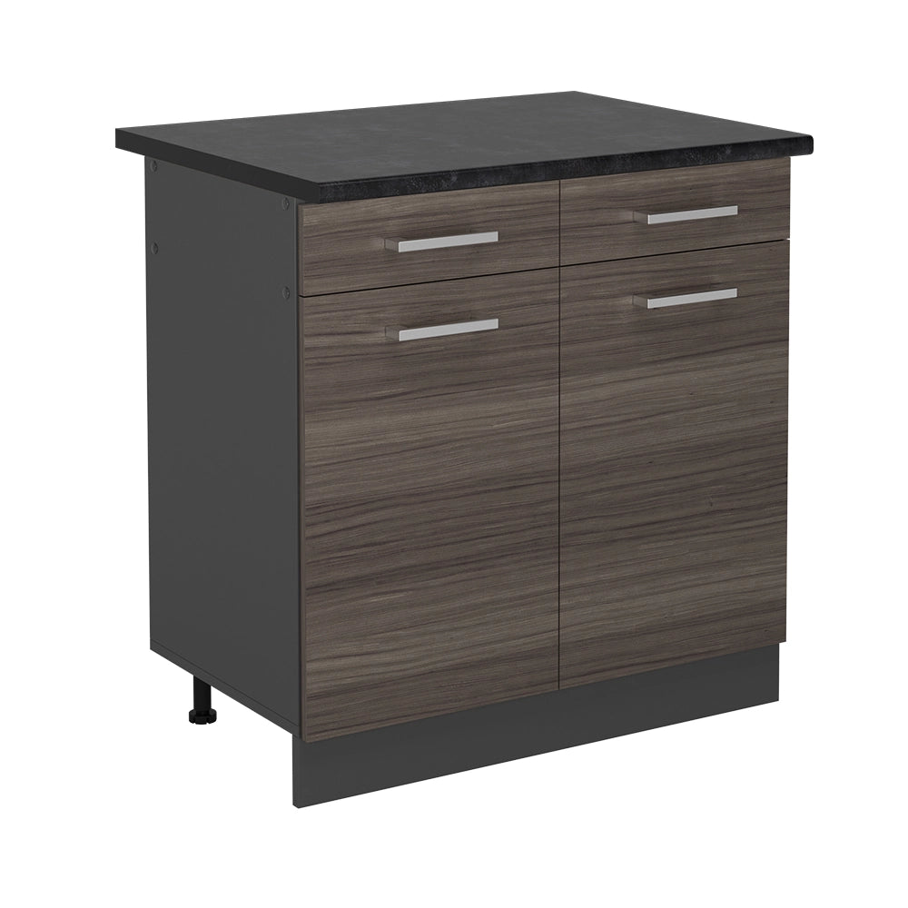 Mobiletto base per cucina R-Line Grigio nobile/Antracite 80 cm, PL Antracite Vicco