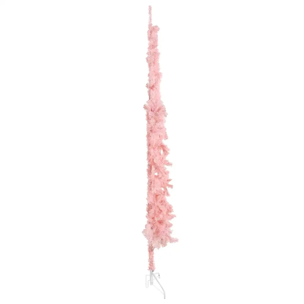 Albero Natale | Decorazioni natalizie Artificiale Sottile a Met¨¤ e Supporto Rosa 210 cm