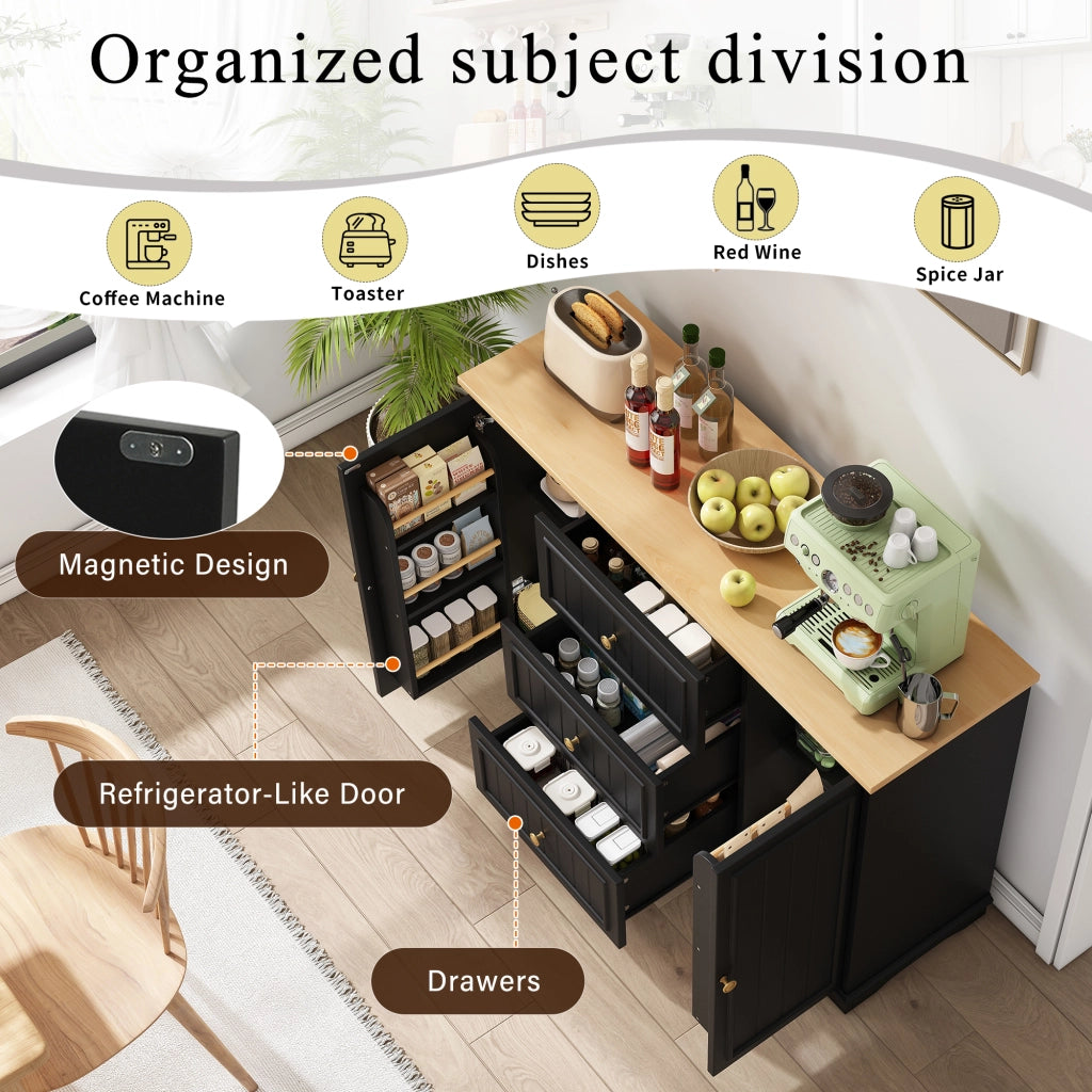 Credenza con 3 Cassetti e Ante ¨C Xylo ¨C Nero
