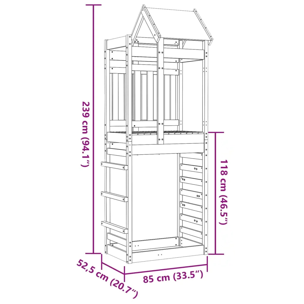 Torre da Gioco Marrone Legno Impregnato Solido 3417198