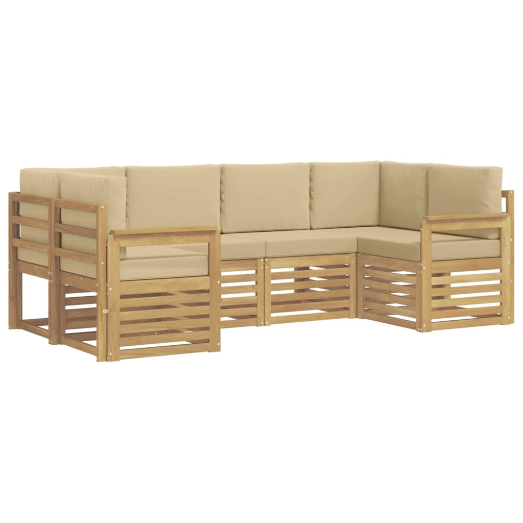 Set di divani da esterno 5 pcs Bianco e Beige 3392383