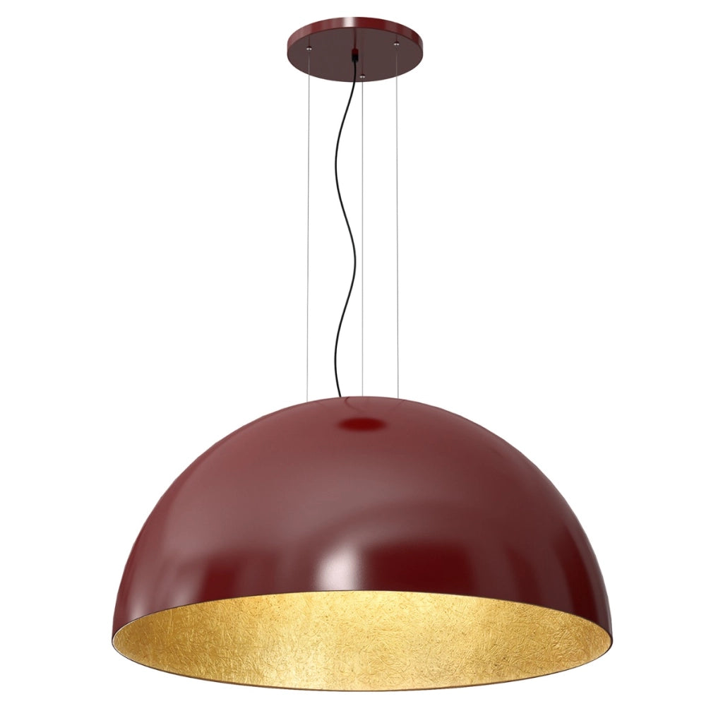 Lampada sospensione Compo Ø100 bordeaux interno oro E27