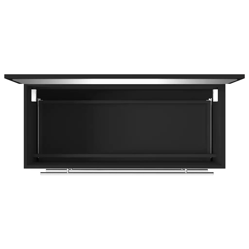 Mobile da Bagno con Specchio Nero in Legno Multistrato 833880