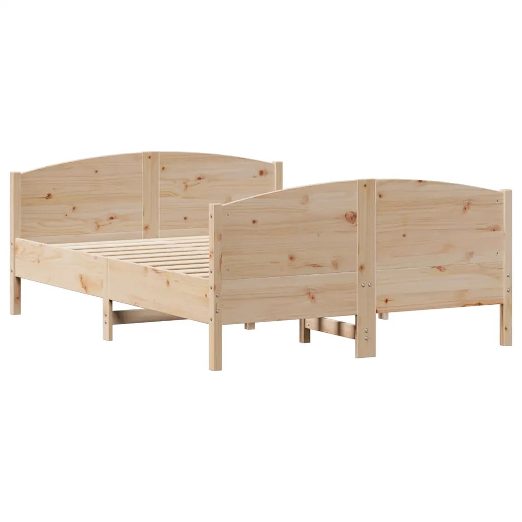 Letto senza Materasso-Struttura Letto 120x190 cm in Legno Massello di Pino 676223