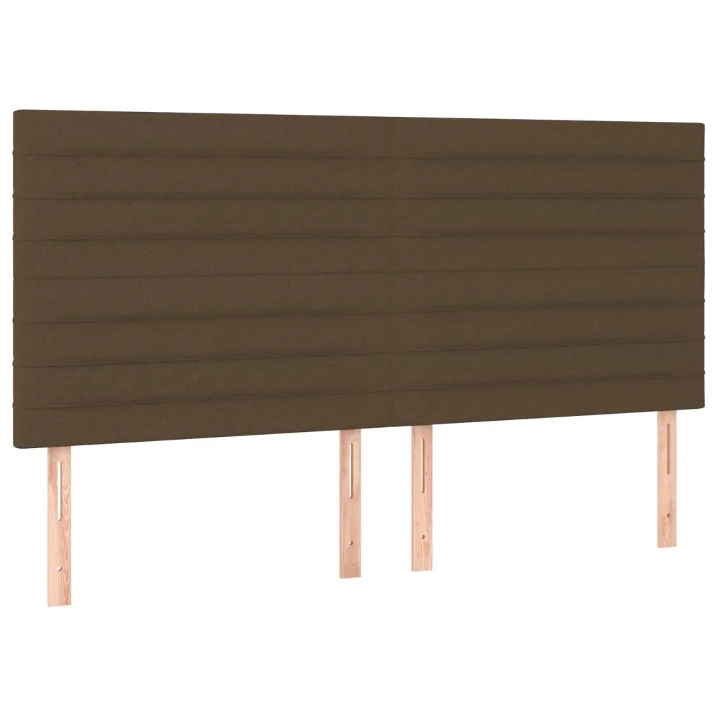 Letto a Molle Materasso e LED Marronescuro 200x200cm in Tessuto 3134984