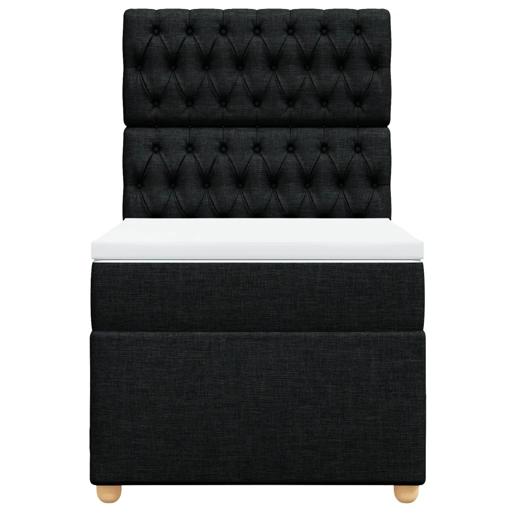 Giroletto a Molle con Materasso Nero 100x200 cm in Tessuto 3293500