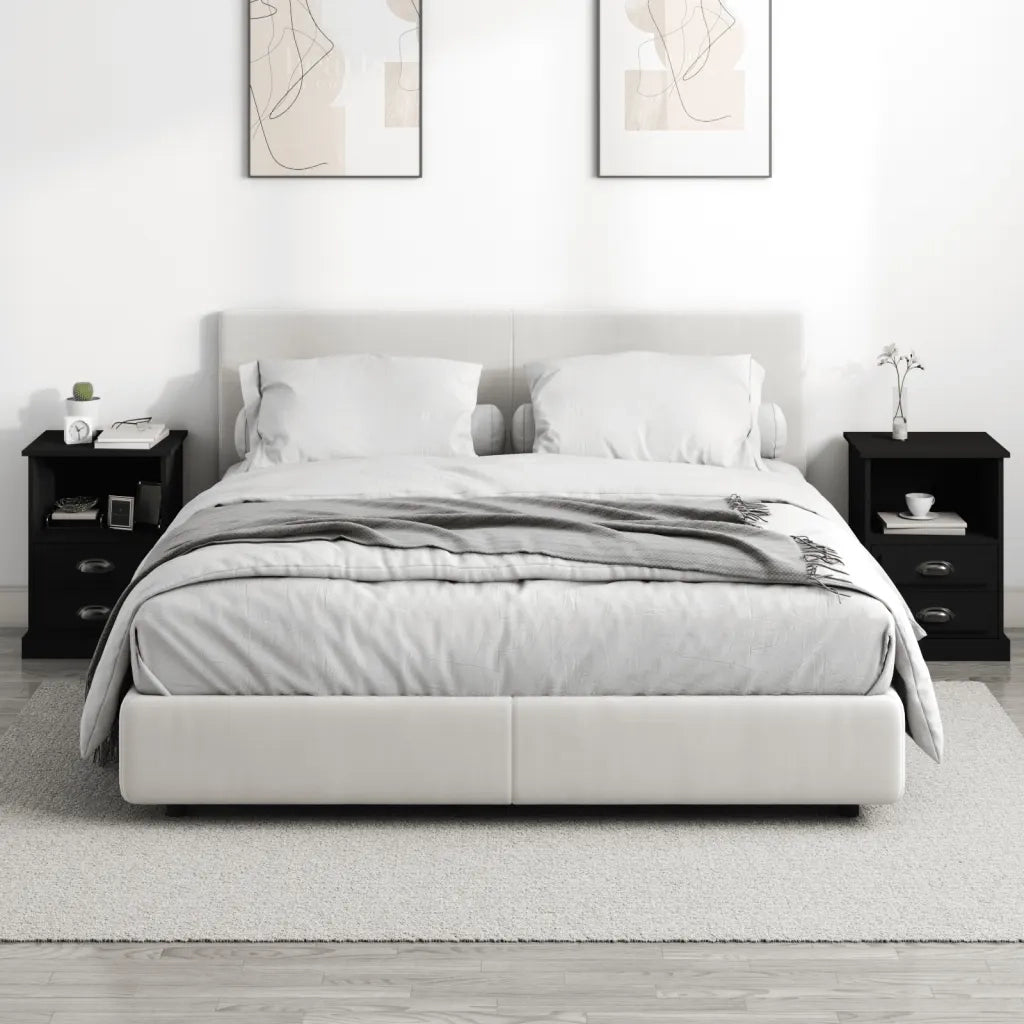 Comodini 2 pz-Set di 2 Tavolino da notte Neri 43x36x60 cm