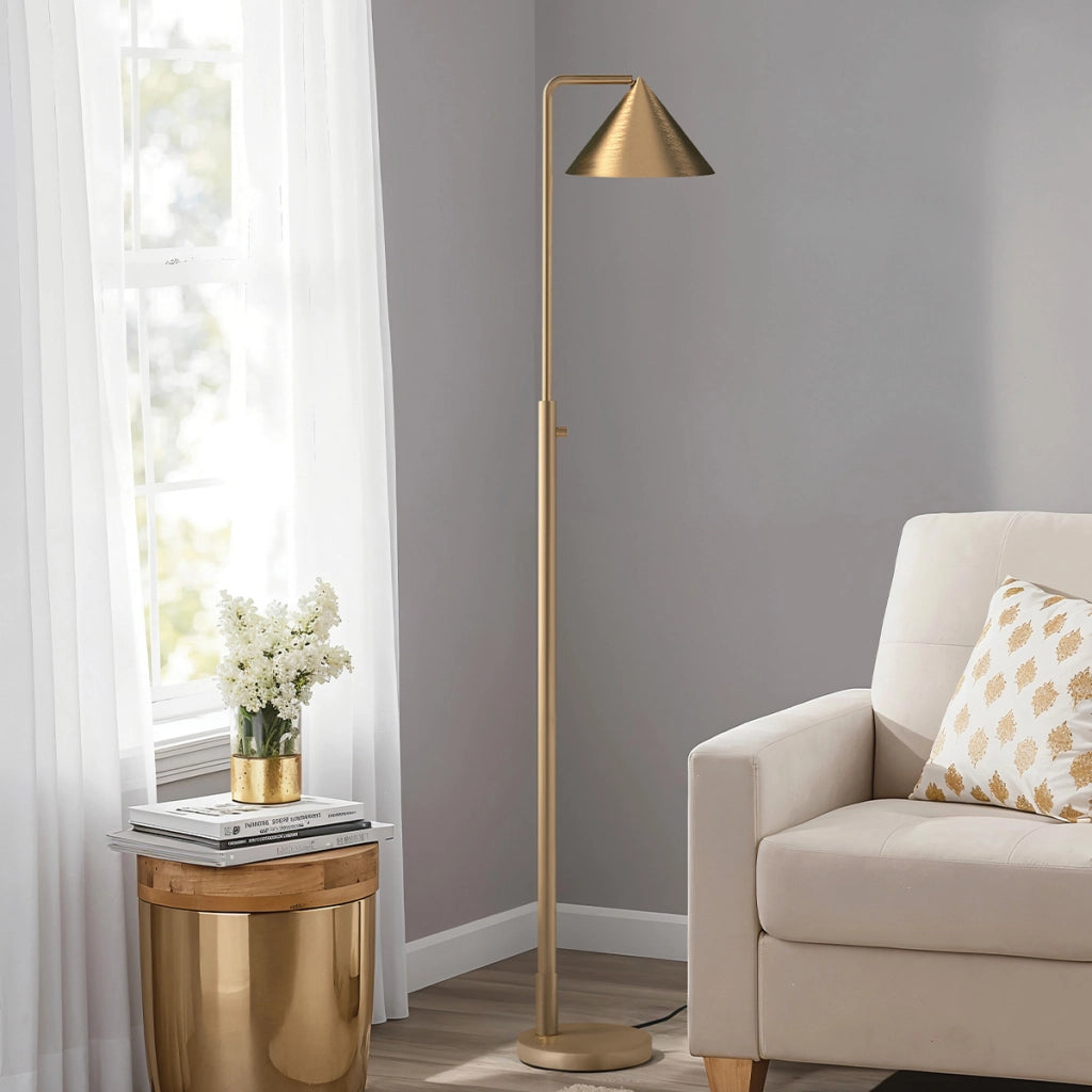 Lampada da terra moderna oro spazzolato E27 Remyck