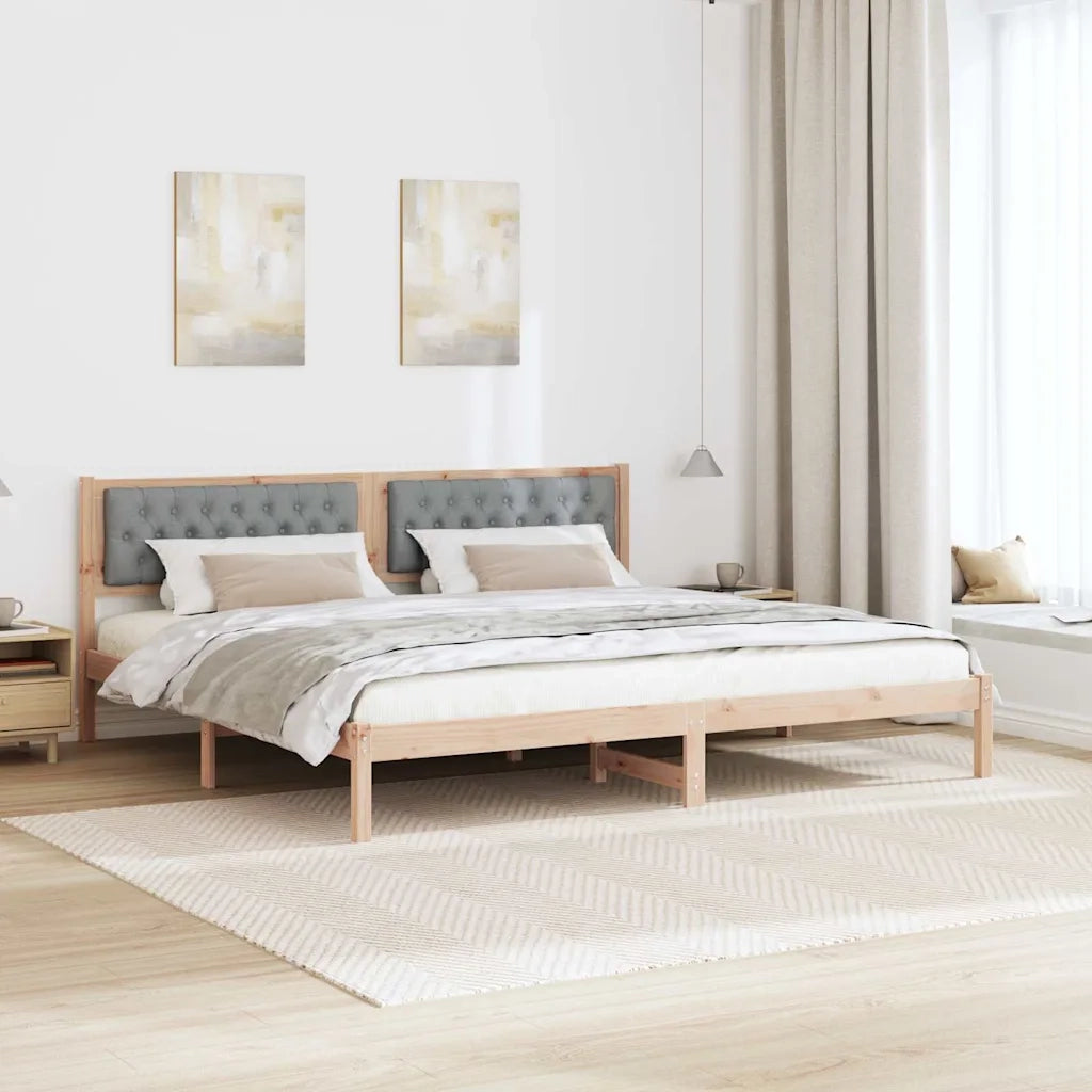Letto matrimoniale | Letto per adulti | Struttura del letto Grigio chiaro 200 x 200 cm Pino massello