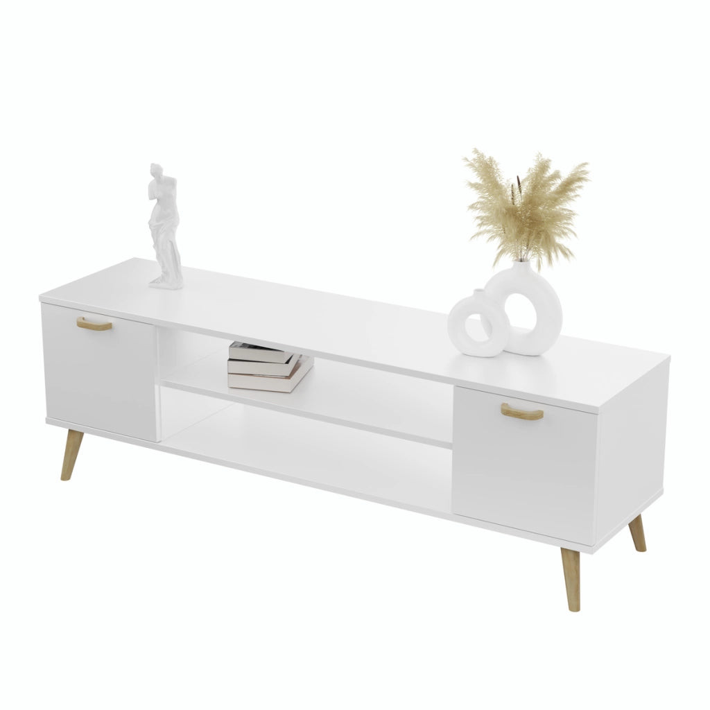 Mobile porta TV Focus in stile scandinavo bianco 155 cm