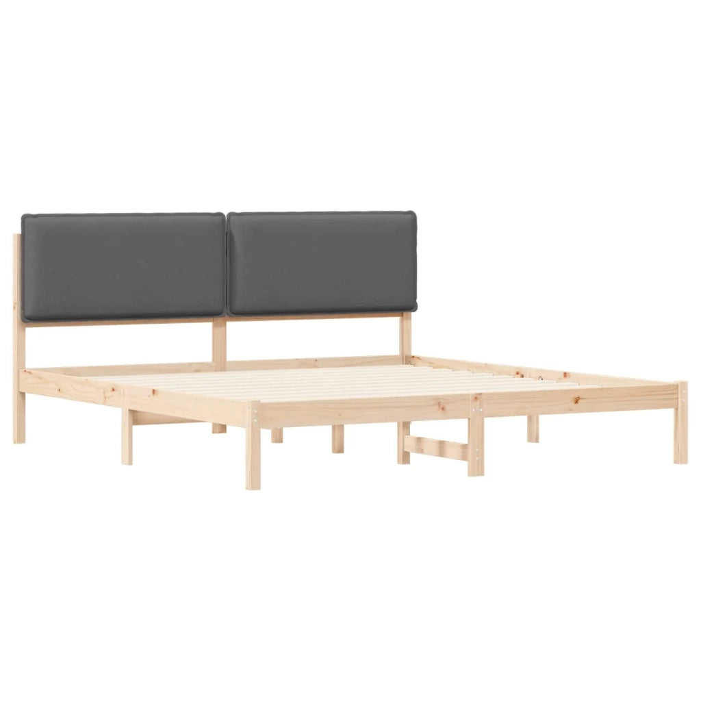 Letto matrimoniale | Letto per adulti | Letto con Testiera Rivestita Grigio scuro 180 x 200 cm