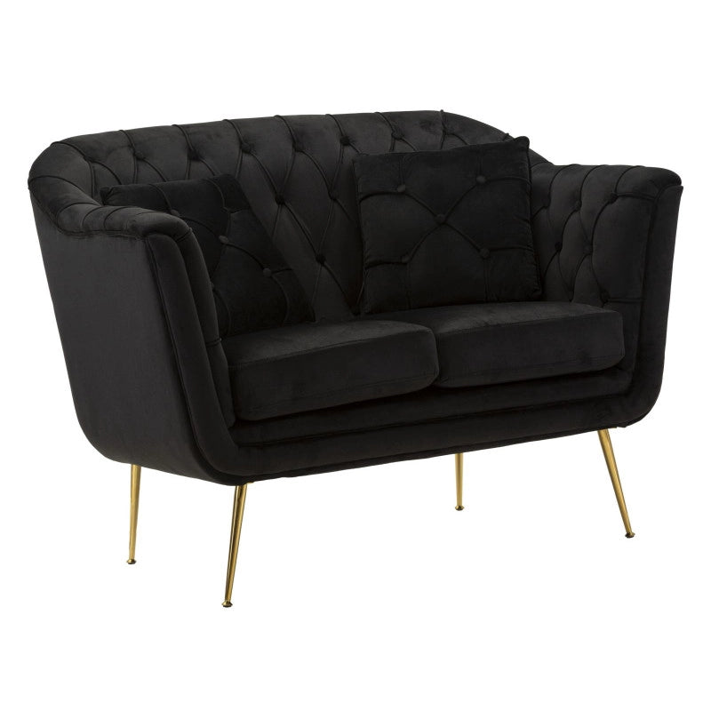 Divanetto Budapest Nero Con Cuscini cm 130x83x91
