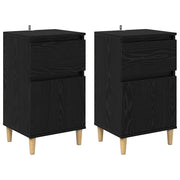Set di 2 Comodini | Armadio da Notte | Mobiletto da notte con cassetto Rovere Nero 40 x 35 x 70 cm